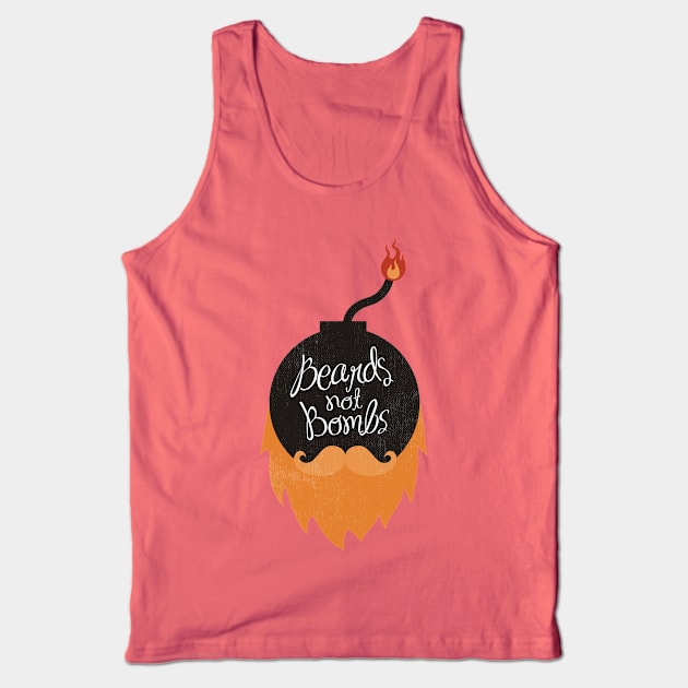 Beards not Bombs Tank Top by BeardyGraphics